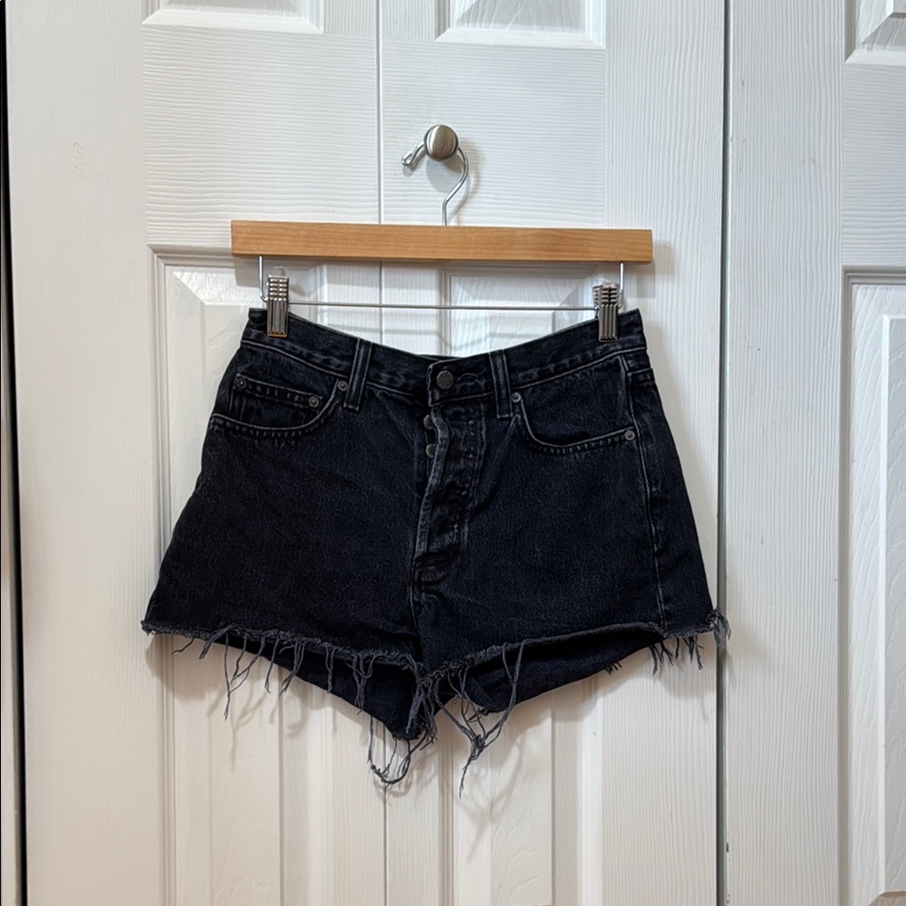 Denim Forum The Ex BF Hi-Rise Short Black Denim Women's Shorts